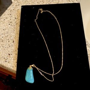 Pretty turquoise pendant on gold filled chain